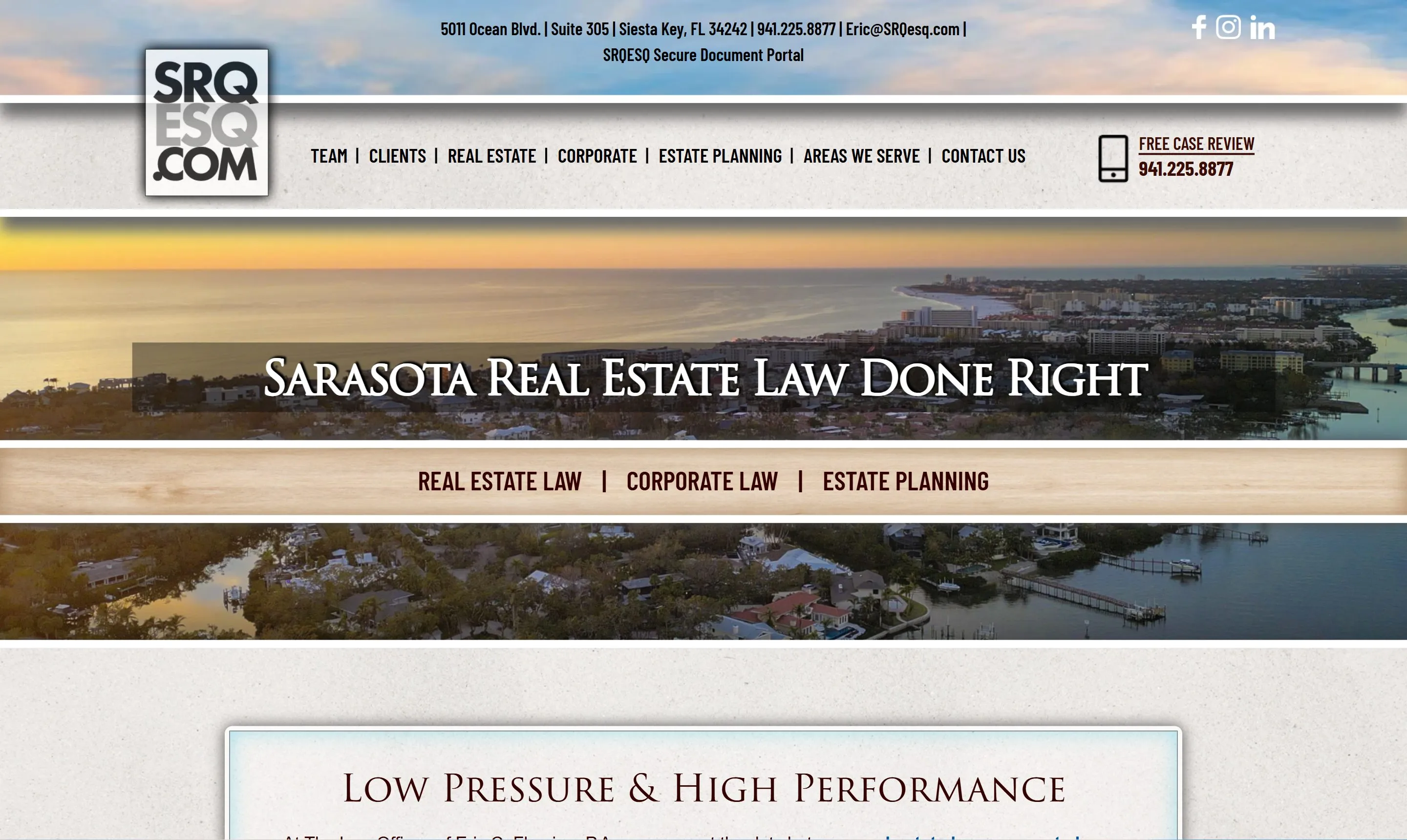 SRQ ESQ website — built by LAA